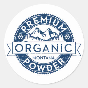 Premium Organic Montana Powder Runt Klistermärke