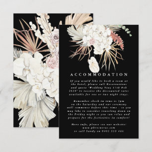 Premium Pampas Grass Blommigt Black Elegant bröllo Tilläggskort