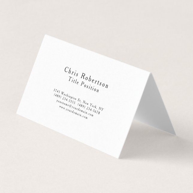 Premium Pärla Svart Vitt Charmerande Minimalistisk Visitkort (Framsida)