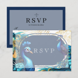 Premium Peacocks Feathers Bröllop OSA Kort