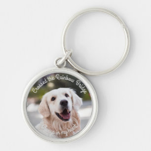 Premium Pet Memorial Keychain Rund Silverfärgad Nyckelring