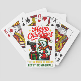 Premium Poker Playing Cards Christmas Snowman Casinokort