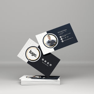 Premium Professionell Mörk - minimalistisk QR-kod Visitkort