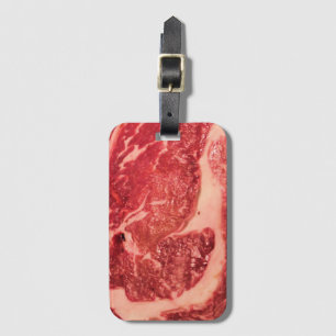 Premium Rått Rött Kött Marmorerat Steak Makrofot Bagagebricka