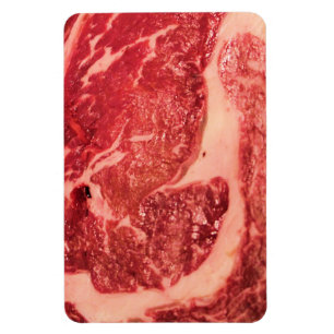 Premium Rått Rött Kött   Marmorerat Steak Makrofot Magnet