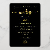 Premium Real Guld Elegant Monogram Black Foil Inv