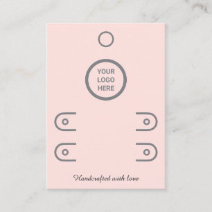Premium Rosa Dubbla Row Stud Earring Visning Card