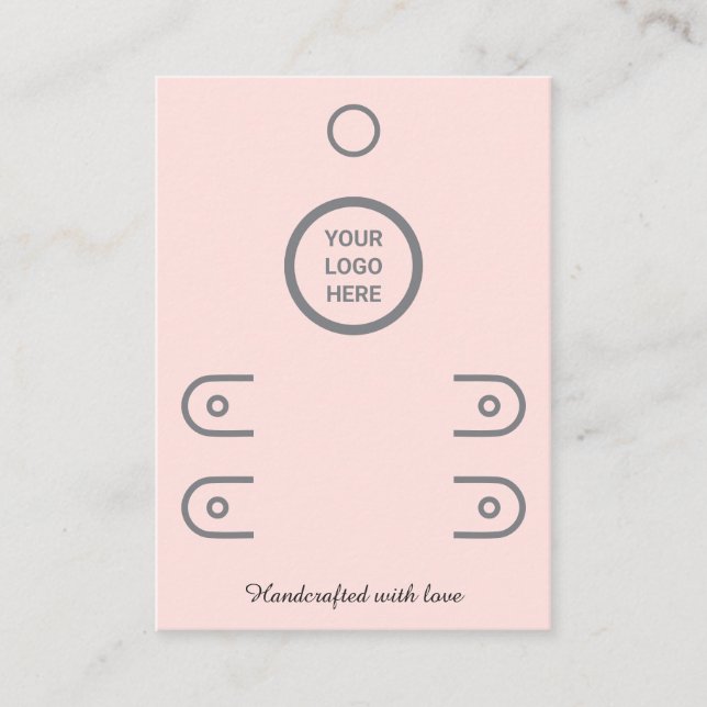 Premium Rosa Dubbla Row Stud Earring Visning Card (Framsida)
