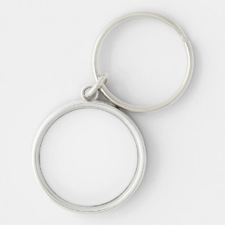 Premium Round Keychain, liten (1,44 tum) Rund Silverfärgad Nyckelring