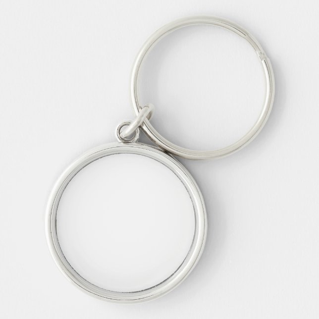 Premium Round Keychain, liten (1,44 tum) Rund Silverfärgad Nyckelring (Framsidan)