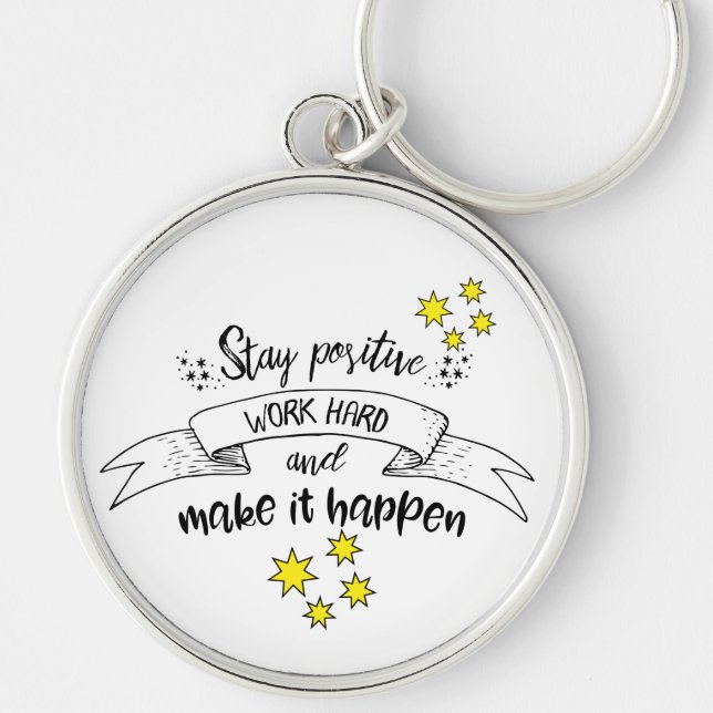 Premium Round Keychain Rund Silverfärgad Nyckelring (Framsidan)