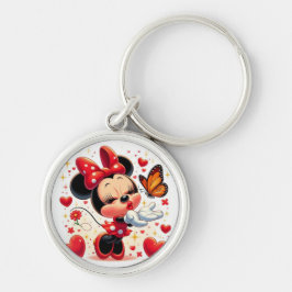 Premium Round Keychain Rund Silverfärgad Nyckelring