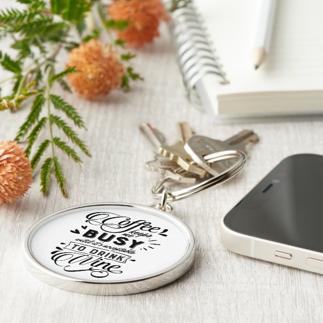 Premium Round Keychain Rund Silverfärgad Nyckelring (Sidan)