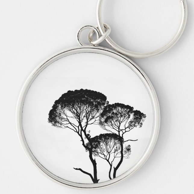 Premium Round Keychain Rund Silverfärgad Nyckelring (Framsidan)