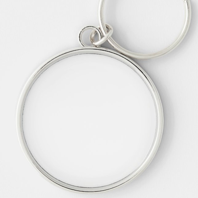 Premium Round Keychain, stor (2,125 tum) Rund Silverfärgad Nyckelring (Framsidan)