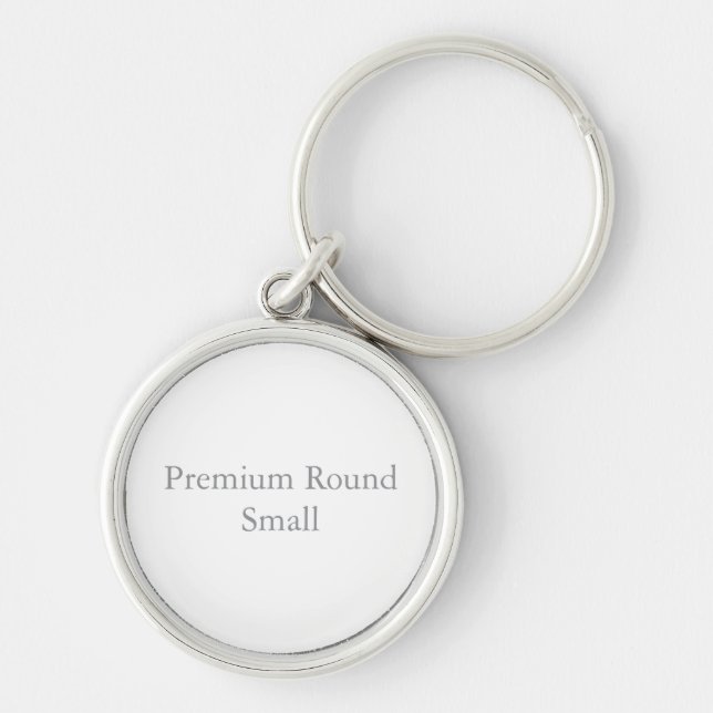 Premium Round, Liten Rund Silverfärgad Nyckelring (Framsidan)
