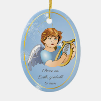 Premium Round Ornament, Angel Boy Julgransprydnad Keramik