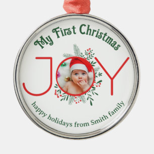Premium Round Ornament - Min första jul
