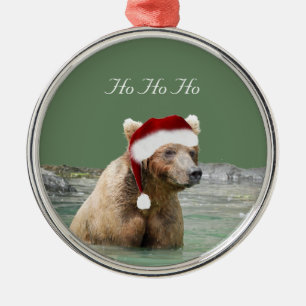 Premium Round Ornament w/ grizzly björn