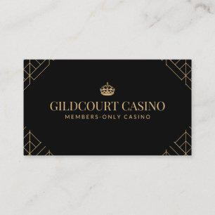 Premium Royal Black & Guld Classy Affärskort Visitkort