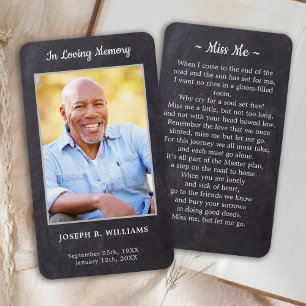 Premium Rustic Photo Funeral Memorial Prayer Card Visitkort