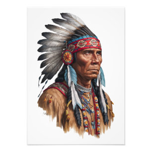 Premium Satin Photo Papper - infödd amerikaner Fototryck