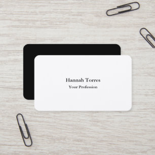 Premium Silke Black & White Plain Kreativ Modern Visitkort