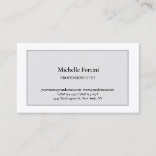 Premium Silke Elegant Plain Simple Minimalist Gråt Visitkort