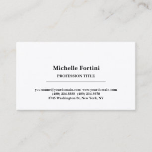 Premium Silke Elegant Plain Simple White Minimalis Visitkort