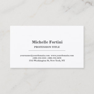 Premium Silke Elegant Plain Simple White Minimalis Visitkort