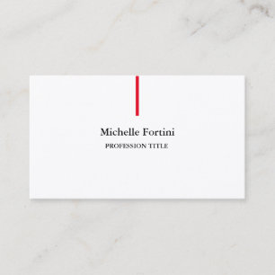 Premium Silke Elegant, vanlig, minimal röd vit Visitkort