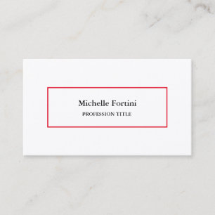 Premium Silke Elegant, vanlig, minimal röd vit Visitkort