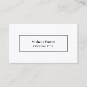 Premium Silke Elegant, vanlig, minimalistisk vit Visitkort