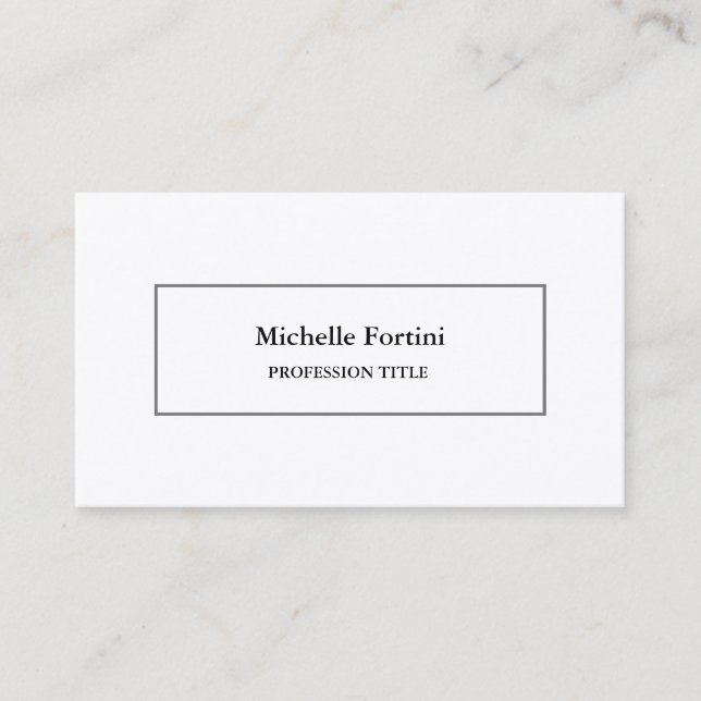 Premium Silke Elegant, vanlig, minimalistisk vit Visitkort (Framsida)