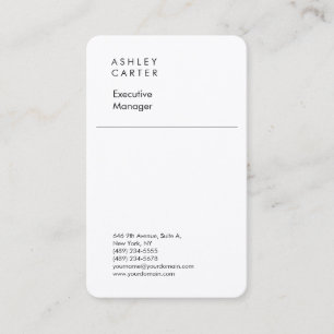 Premium silke elegant, vit, minimalistisk modern visitkort