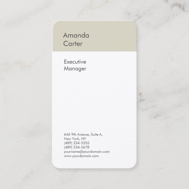 Premium silke elegant, vit, minimalistisk modern  visitkort (Framsida)