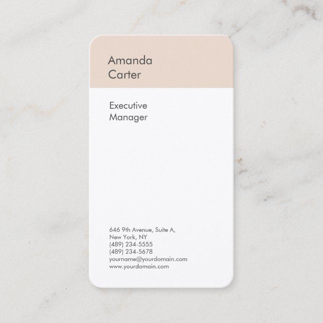 Premium silke elegant, vit, minimalistisk modern  visitkort (Framsida)