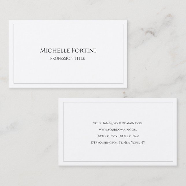 Premium Silke-Eleganten enkel minimalistisk enkel Visitkort (Fram/baksida)