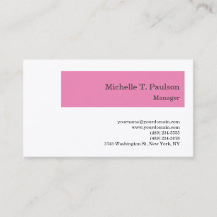 Premium Silke - minimalistisk modern Rosa vit Visitkort