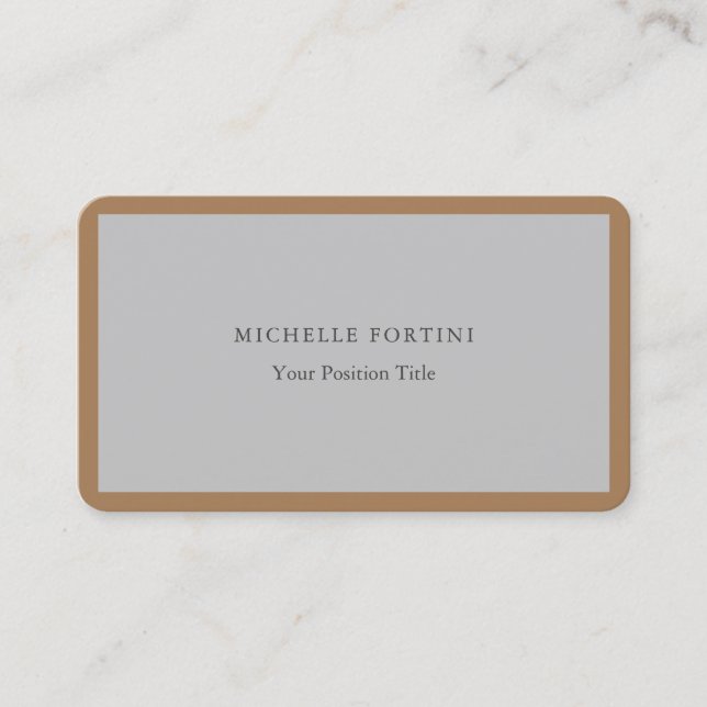 Premium Silke minimalistisk Professionell Grått Br Visitkort (Framsida)