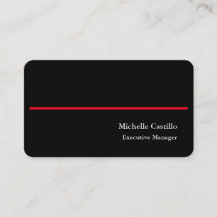Premium Silke Plain Professionell Modern Black Whi Visitkort