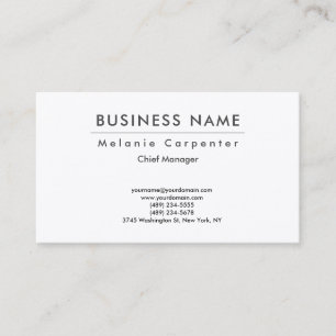 Premium Silke White Minimalist Modern Plain Visitkort