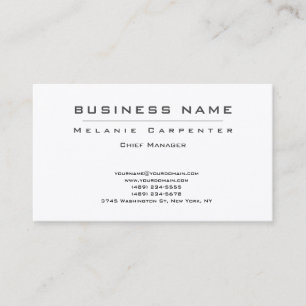 Premium Silke White Minimalist Modern Plain Visitkort