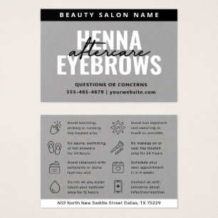 Premium Silver Eyebrow Tint Henna Brows Eftervård Visitkort