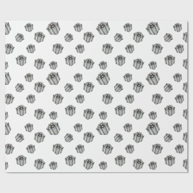 Premium Silver Gift Boxes Elegant Holiday Party Presentpapper (Platt)