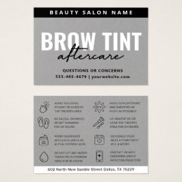 Premium Silver Grått Eyebrow Tint-efterbehandlings Visitkort