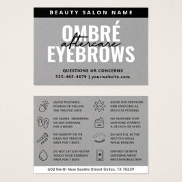 Premium Silver Grått Ombre Powder Brows Eftervård Visitkort