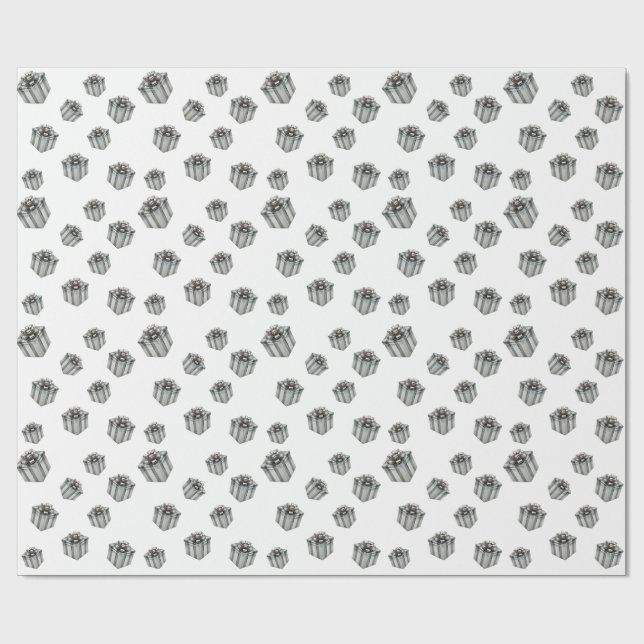 Premium Silverpresentlådor Elegant Högtidsfirande Presentpapper (Platt)