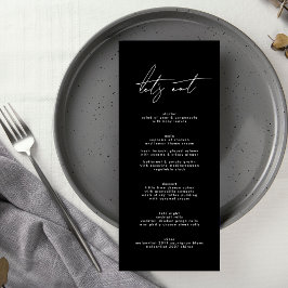 Premium Snyggt Elegant Black & White Bröllop Program