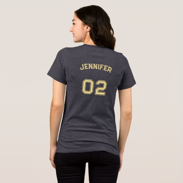 Premium Soft Player Namn Jersey Number Womens T Shirt (Baksida Full)